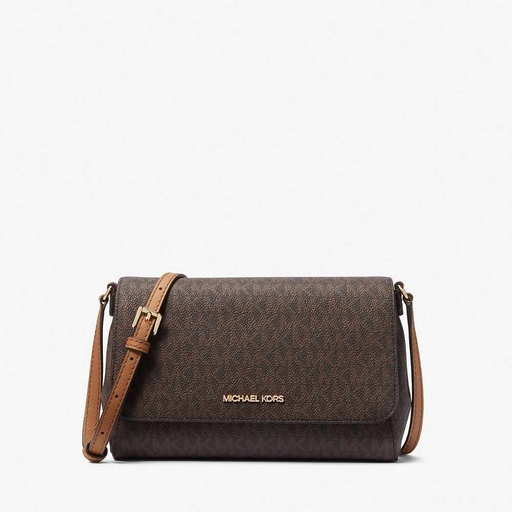Michael Kors Signature Brown and Tan Crossbody Bag